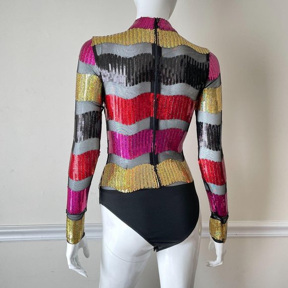 Dolls Kill Style Banjul Festival Rave Sequin Bodys - Picture 5 of 8